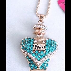 Betsey Johnson  Blingy Perfume bottle  necklace